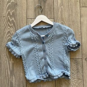 Blue Crop Knit